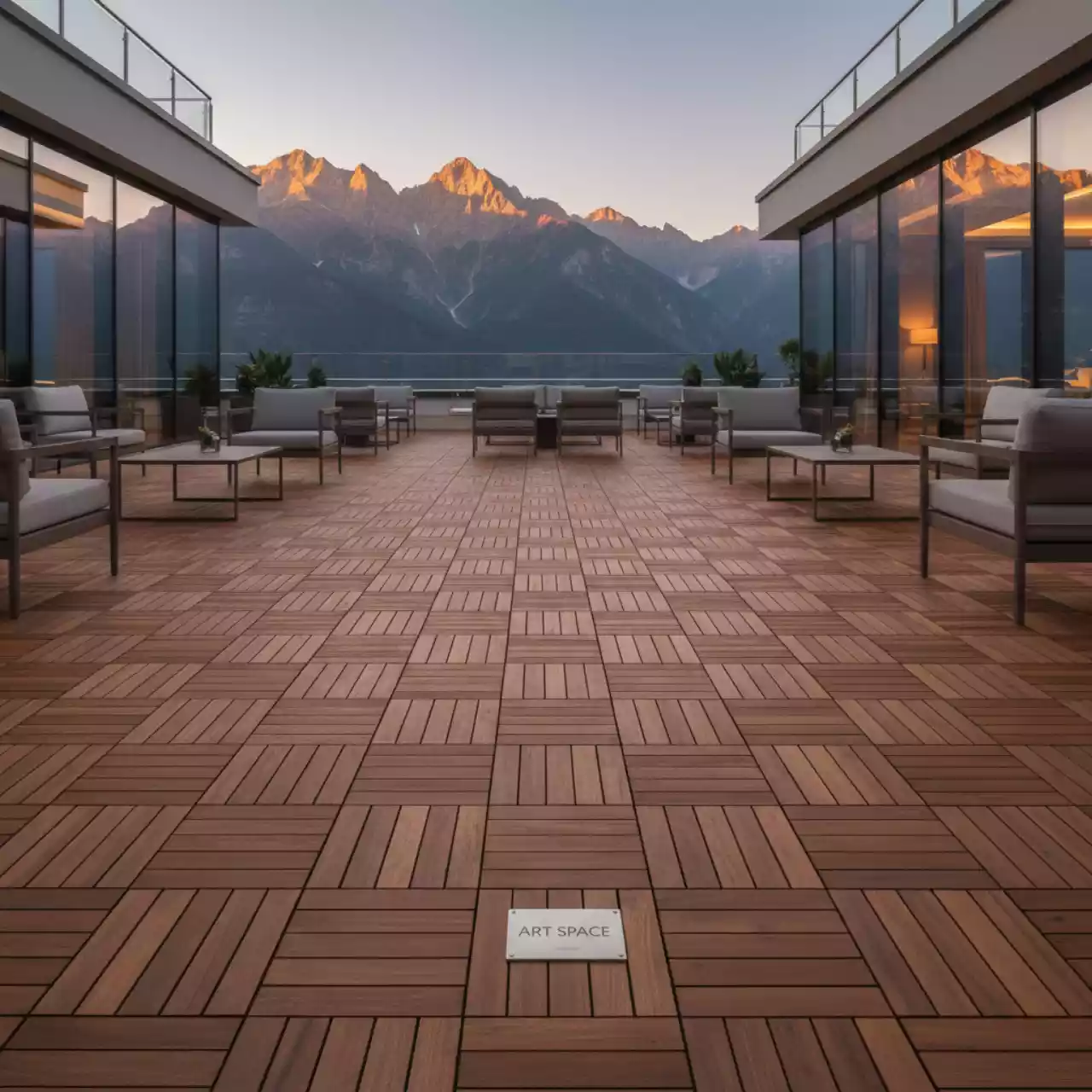 Аренда Паркет садовый Акация 30х30х2,4 см в Гранд Отель Поляна — ART SPACE