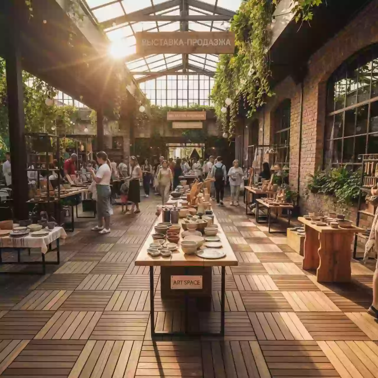 Аренда Паркет садовый линейный Акация 30х30х2,4 см в ресторане «Сыроварня» — ART SPACE