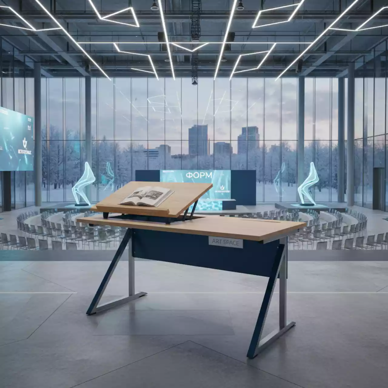Аренда Парта Дэми Сут 42 120х55 см с раздельной столешницей в VK Stadium Sirius — ART SPACE