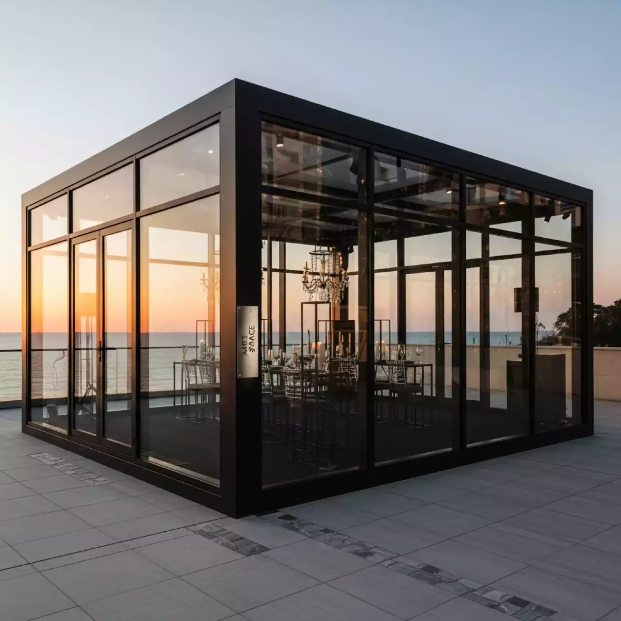 Аренда Павильон черный остеклённый 10х10 м в отеле Hyatt Regency Sochi — ART SPACE