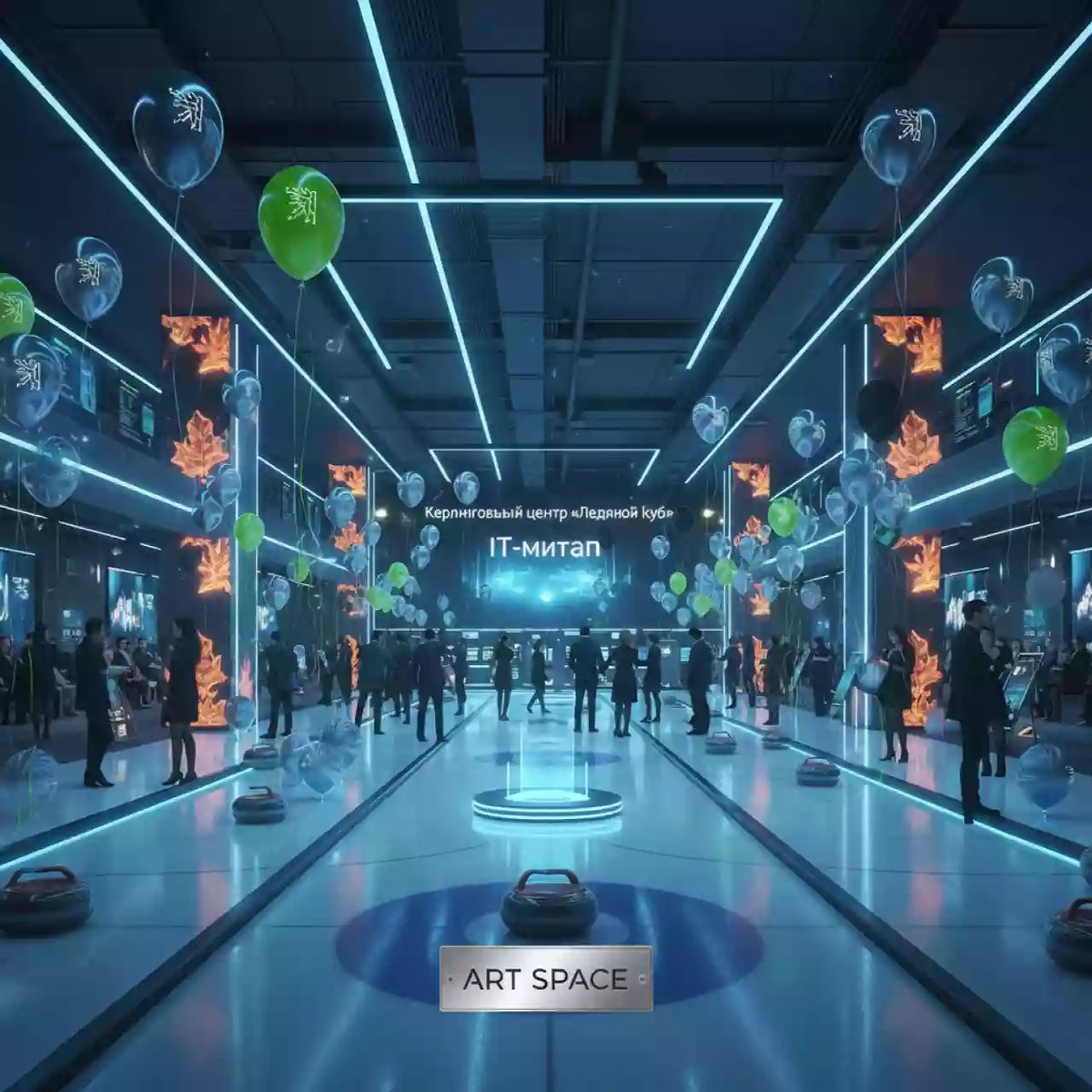 Аренда Печать на шарах 300 штук с одной стороны в Керлинговом центре «Ледяной куб» — ART SPACE
