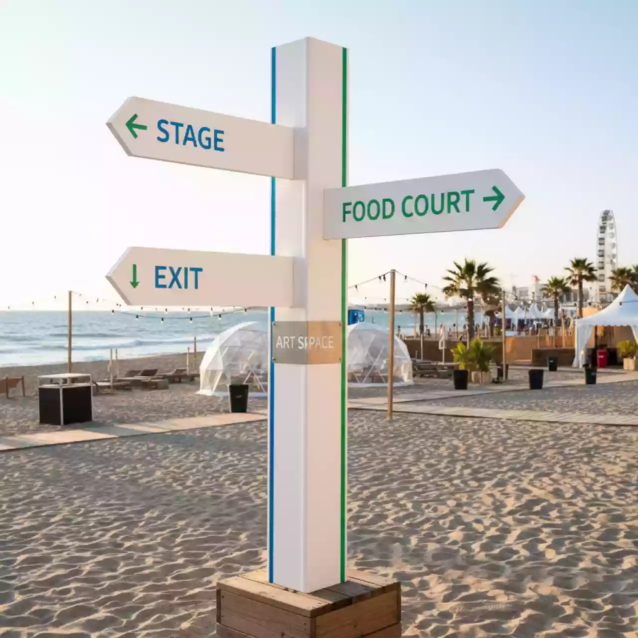 Аренда Печать на указателях на пляже «Ривьера» — ART SPACE