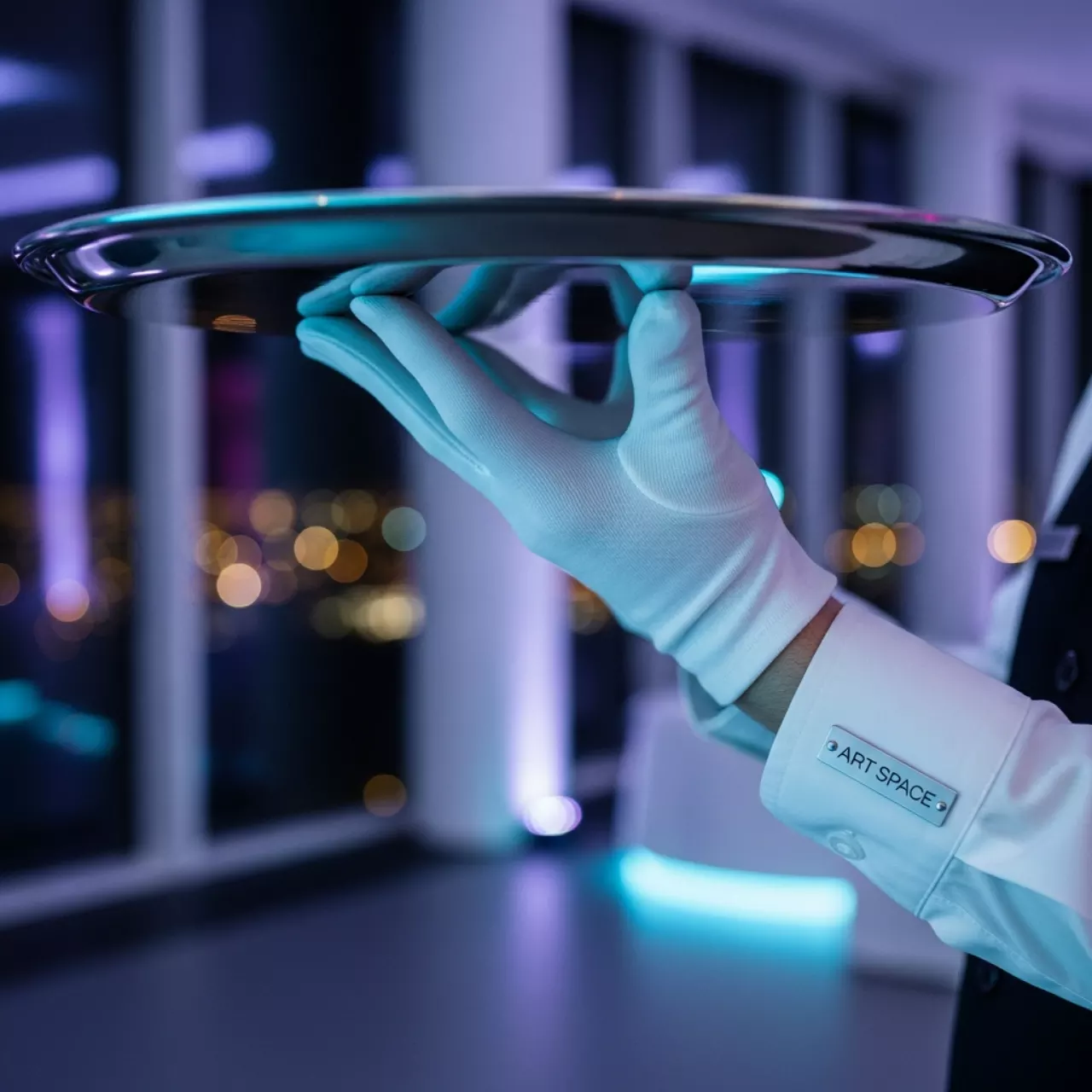 Аренда Перчатки для официанта белые в Panorama by Mercure — ART SPACE