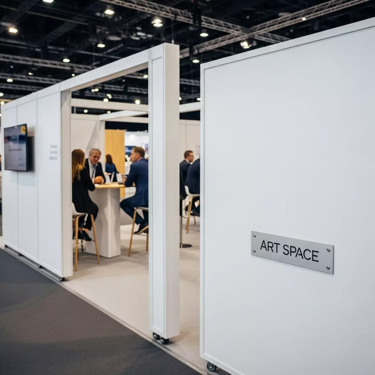 Аренда Перегородки мобильные белого цвета в Сириус Арене — ART SPACE