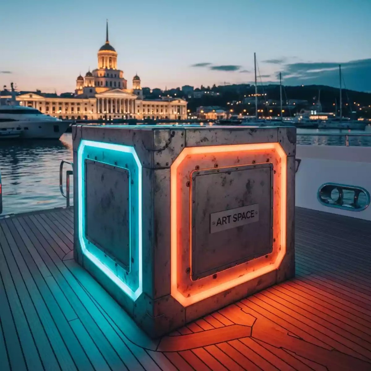 Аренда Перекати куб на VIP теплоходе (Морпорт Сочи) — ART SPACE