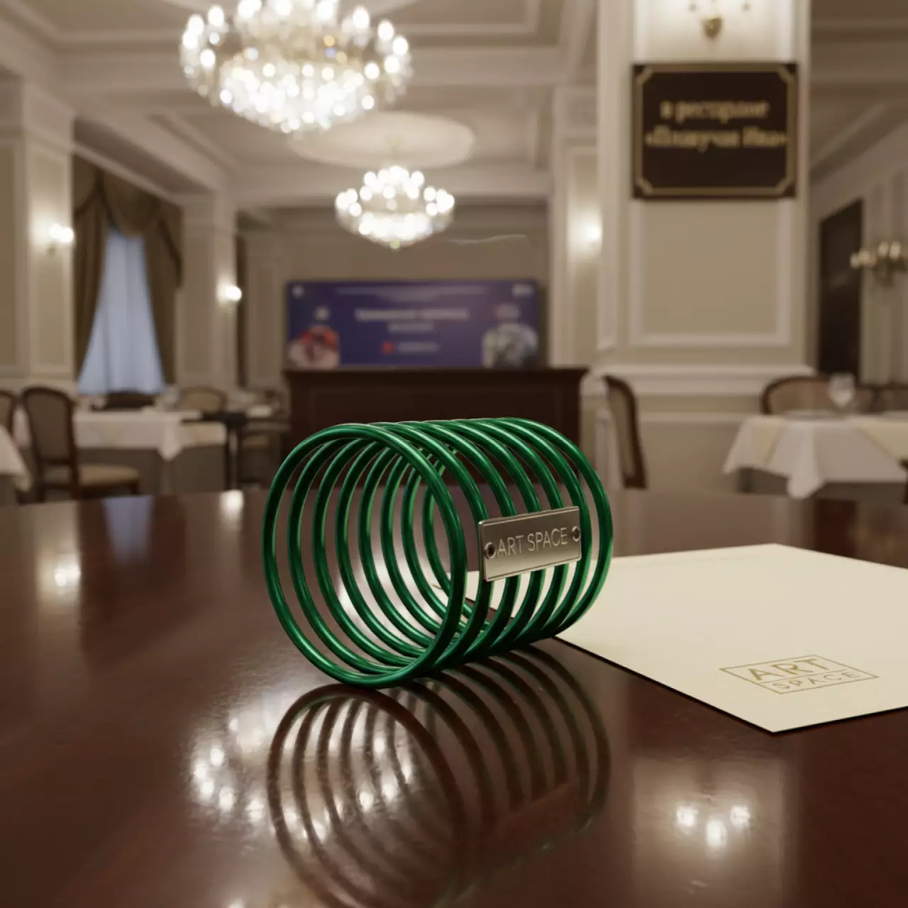 Аренда Переплётные элементы металлические формат А4 34 петли шаг 3 1 диаметр 11,1 мм зеленые в ресторане «Плакучая Ива» — ART SPACE