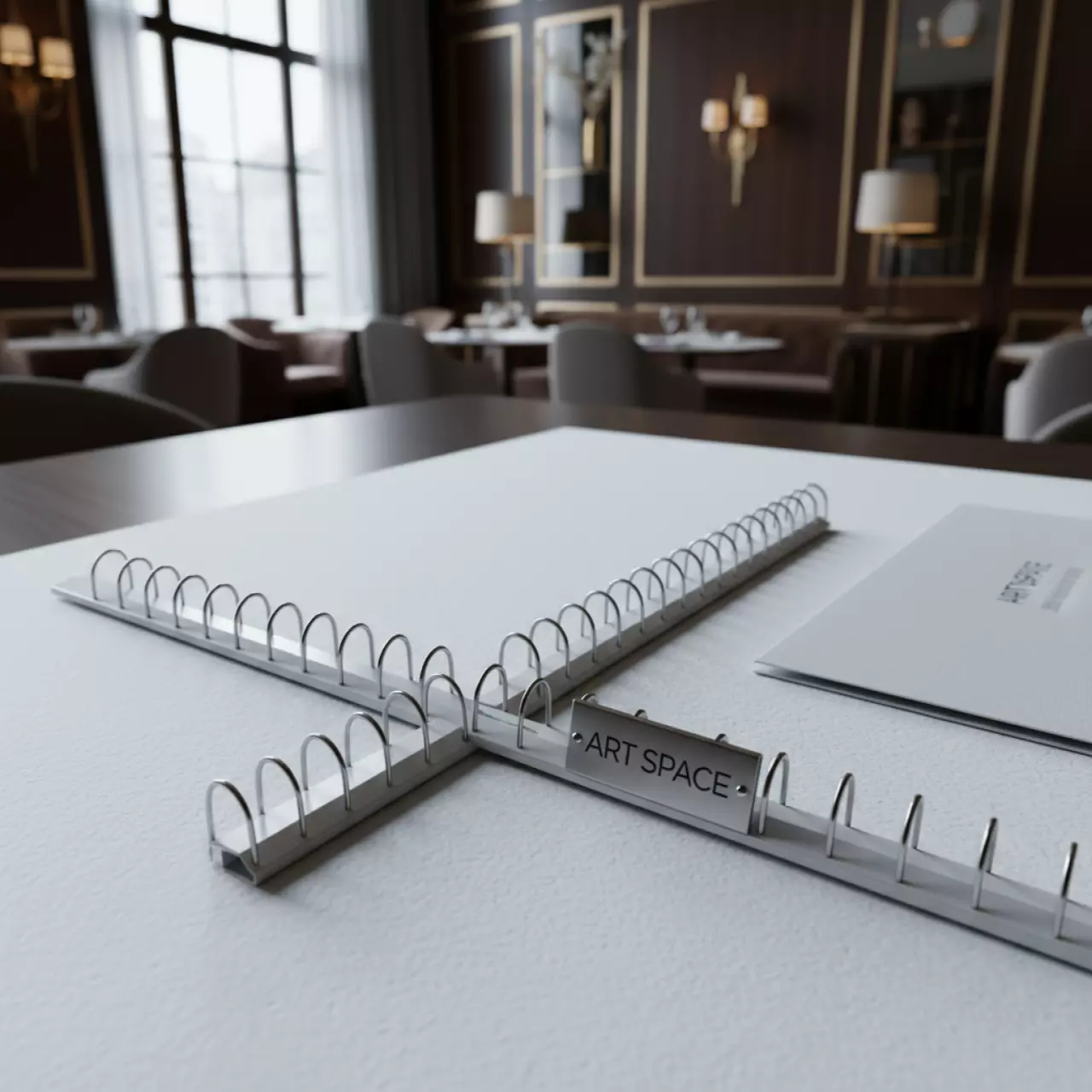 Аренда Переплётные элементы металлические формат А4 34 петли шаг 3 1 диаметр 7,9 мм белые в ресторане «Brunello» — ART SPACE