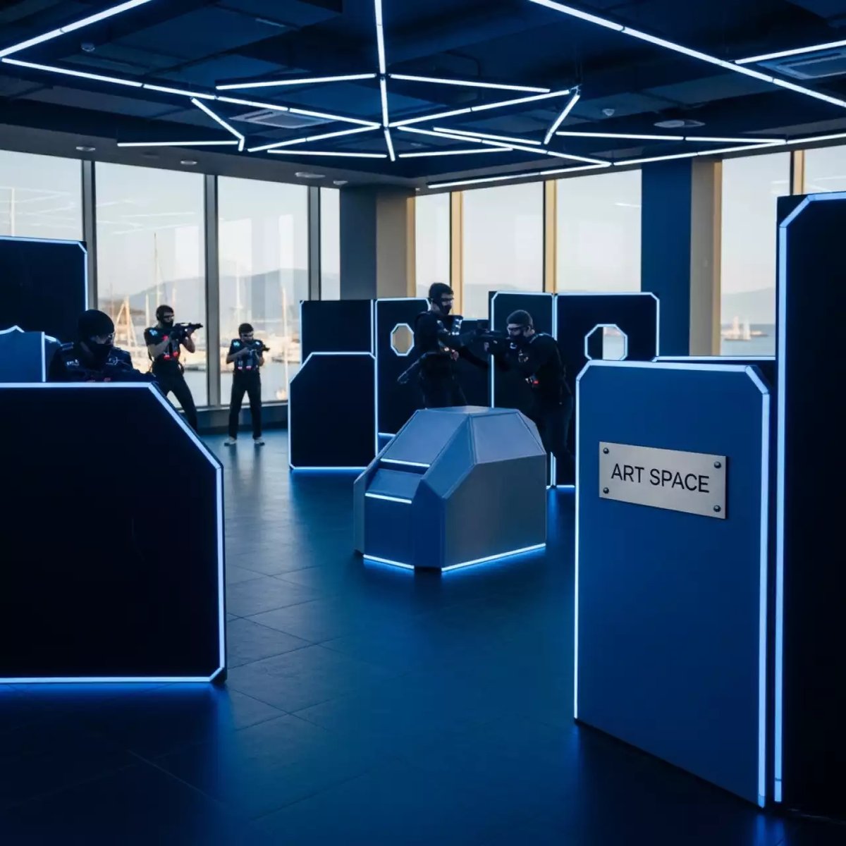 Аренда Пейнтбол лазерный Лазертаг в зале «Чайка» (Морпорт) — ART SPACE