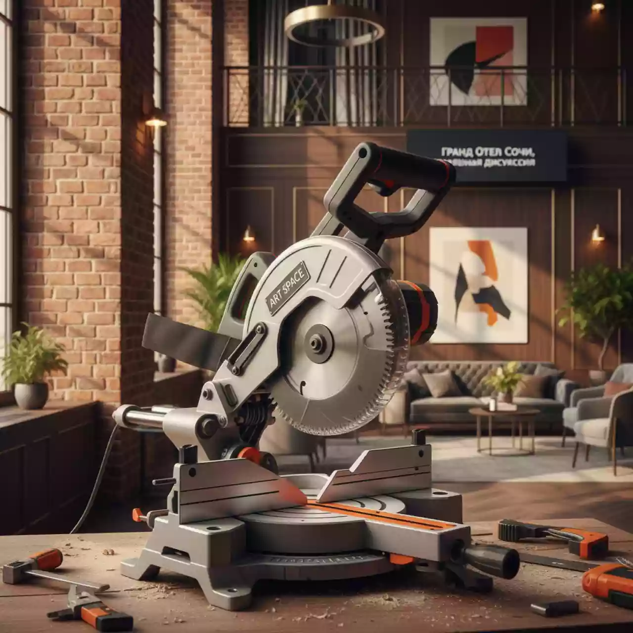 Аренда Пила торцовочная DORN DMS 210 с протягом 1700 Вт диск 210 мм в Гранд Отель Сочи — ART SPACE
