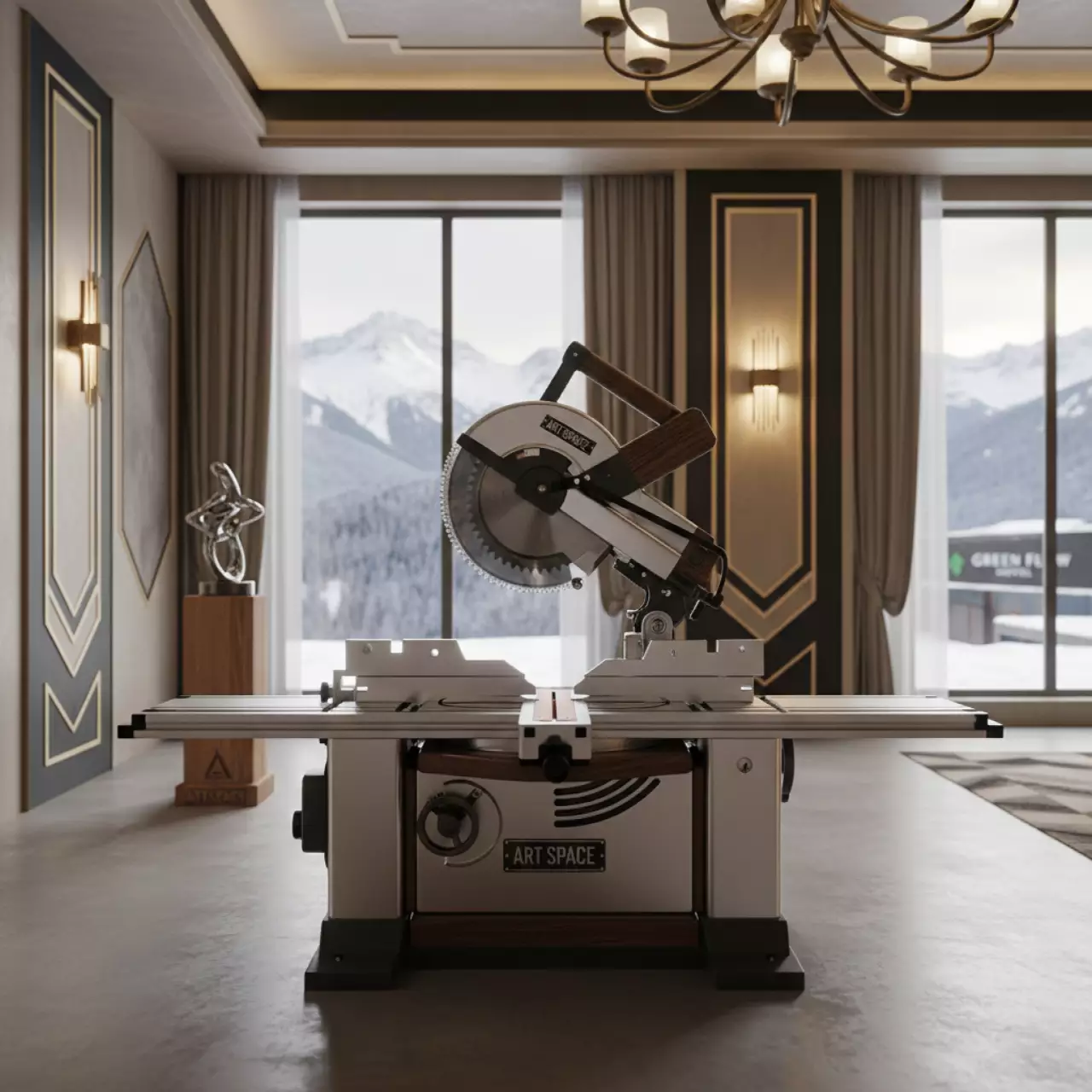 Аренда Пила торцовочная комбинированная Makita LH1040F 1650 Вт диск 260 мм в Green Flow Hotel — ART SPACE