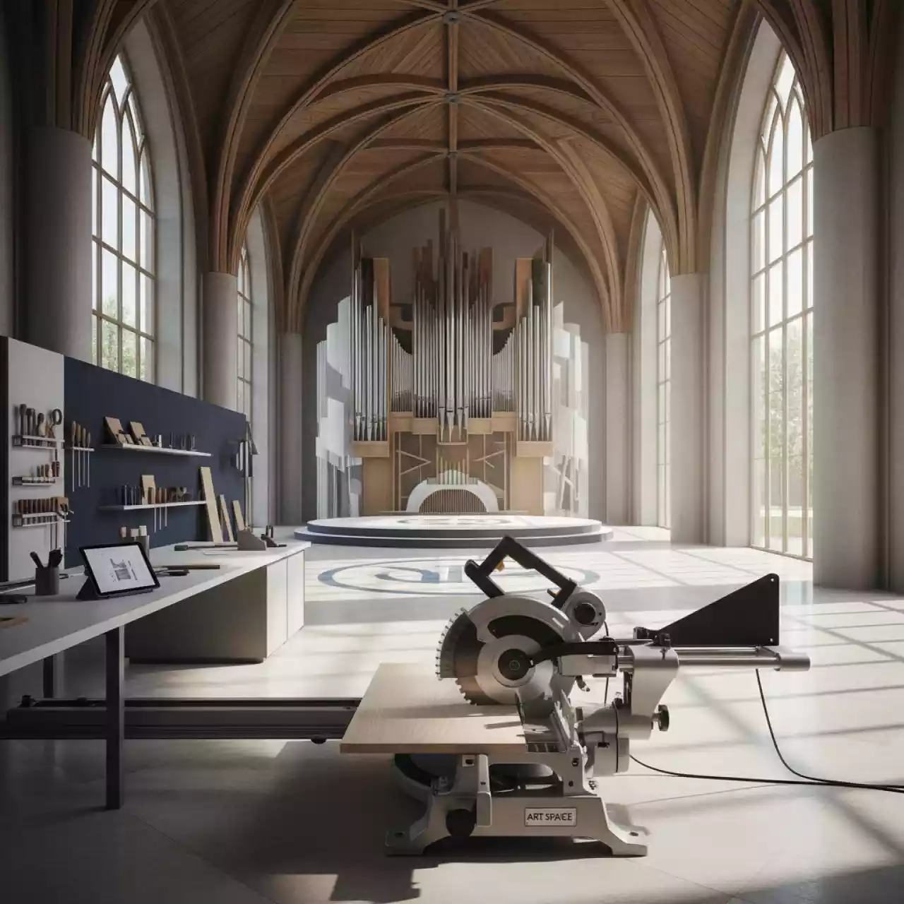 Аренда Пила торцовочная с протягом JIB 7255G в Зале органной и камерной музыки — ART SPACE