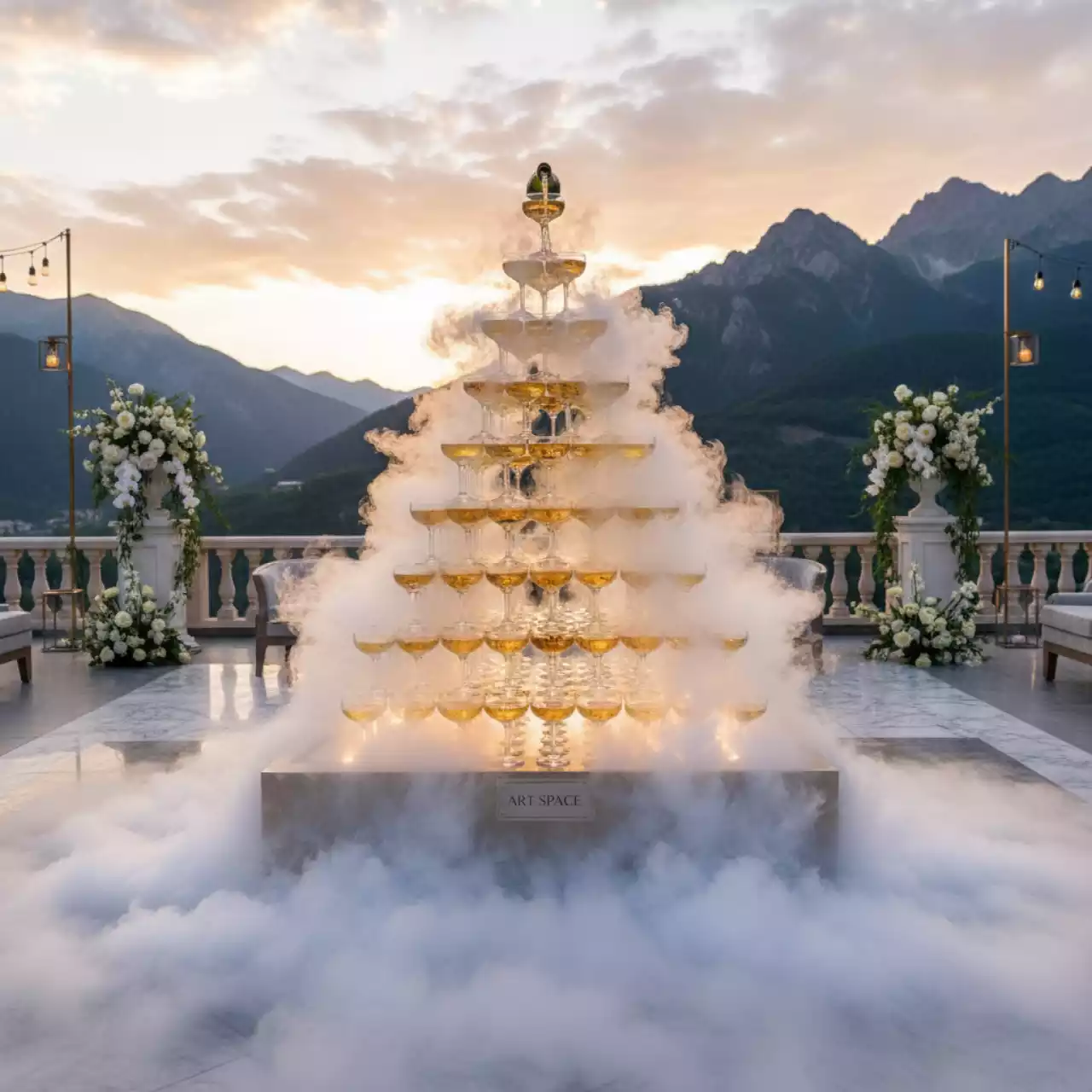 Аренда Пирамиды из шампанского в Green Flow Hotel — ART SPACE