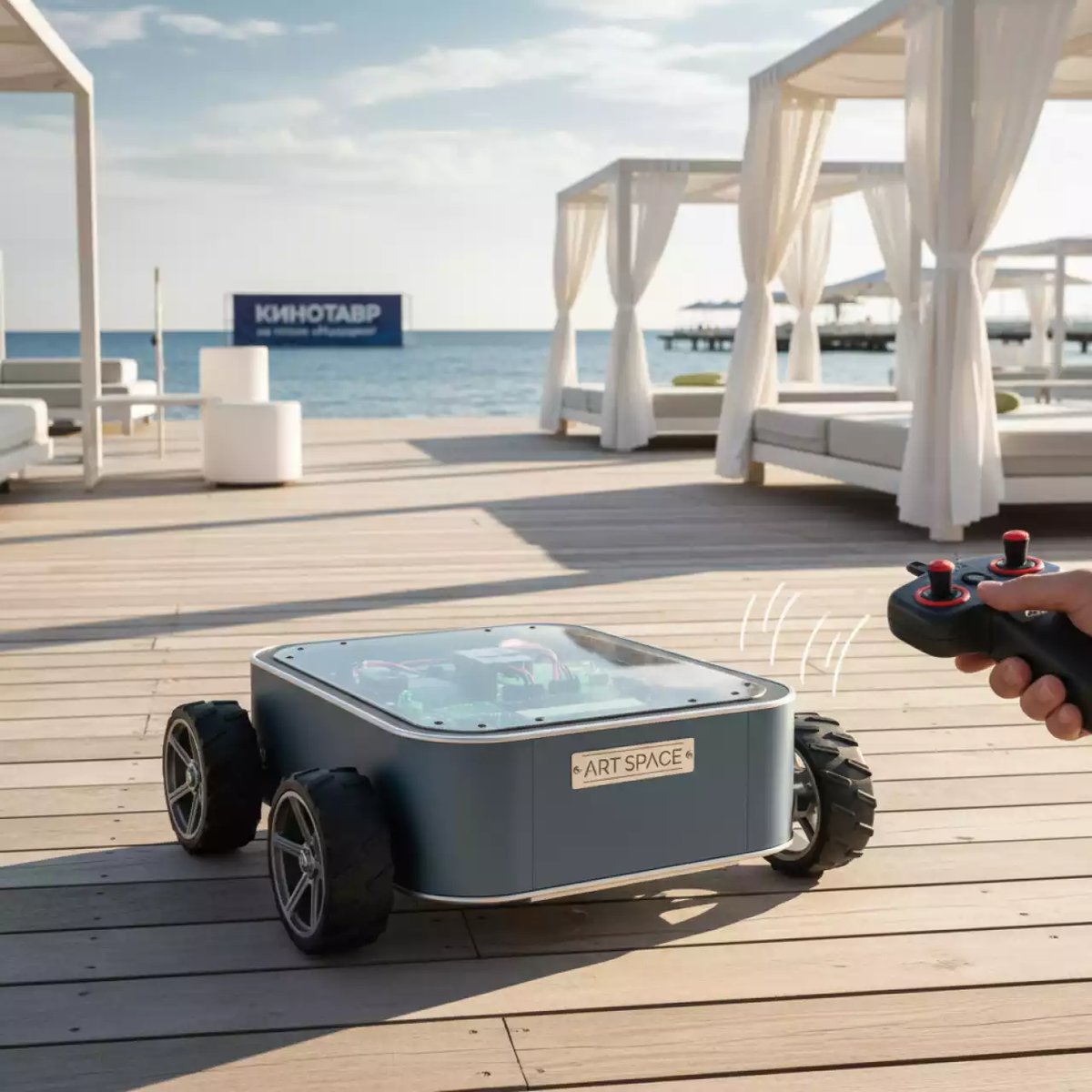 Аренда Платформа на всенаправленных колесах Mecanum Wheel Robot Kit с Orion и Handle на пляже «Мандарин» — ART SPACE