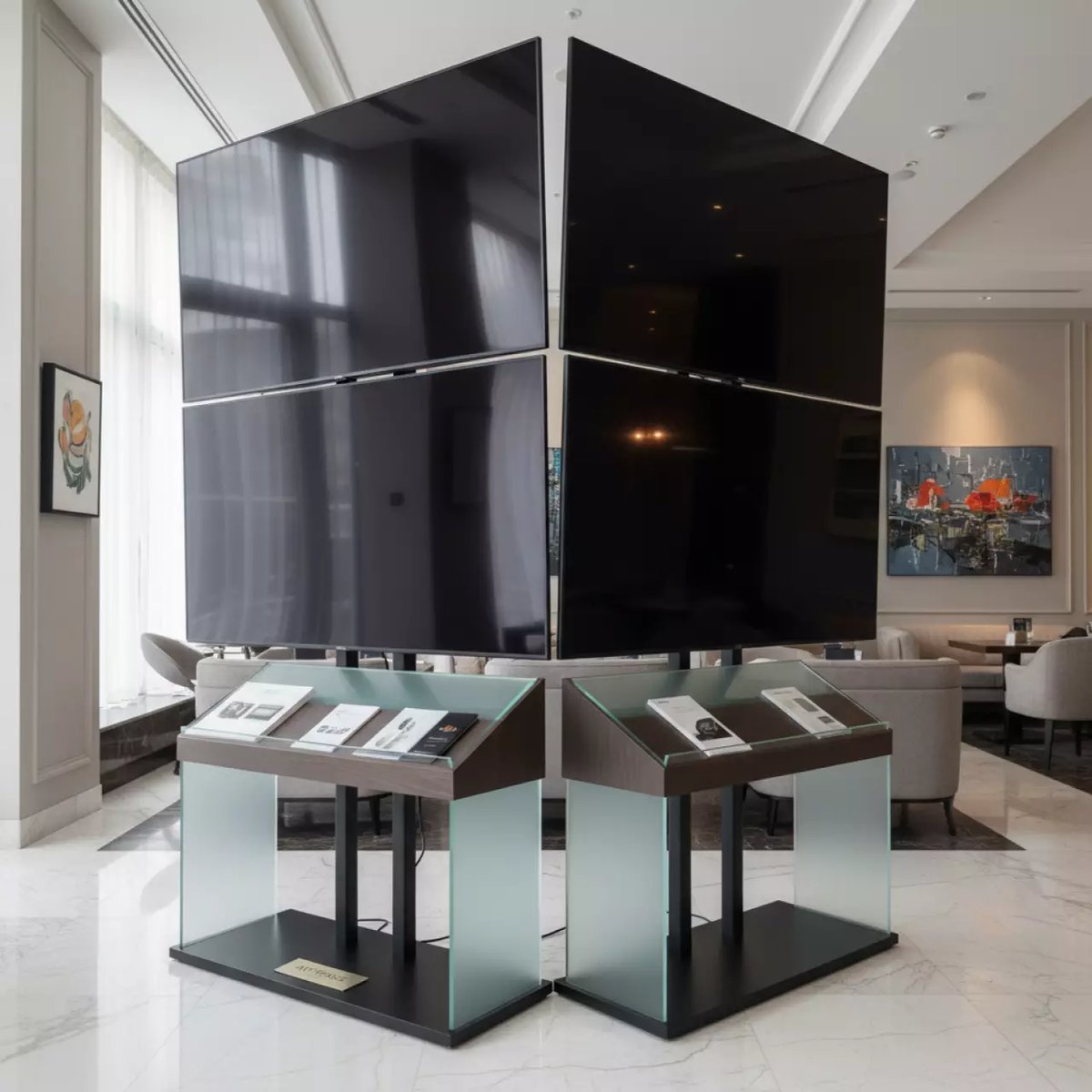 Аренда Плазменные панели и выставочное оборудование в ресторане «Sanremo» — ART SPACE