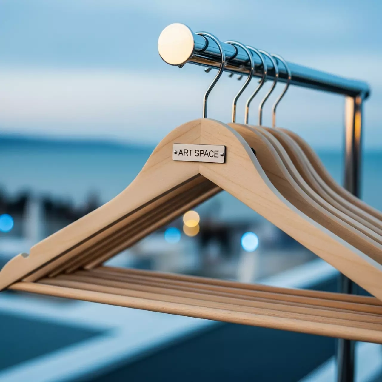 Аренда Плечики для одежды из светлого дерева на пляжных клубах Хосты — ART SPACE