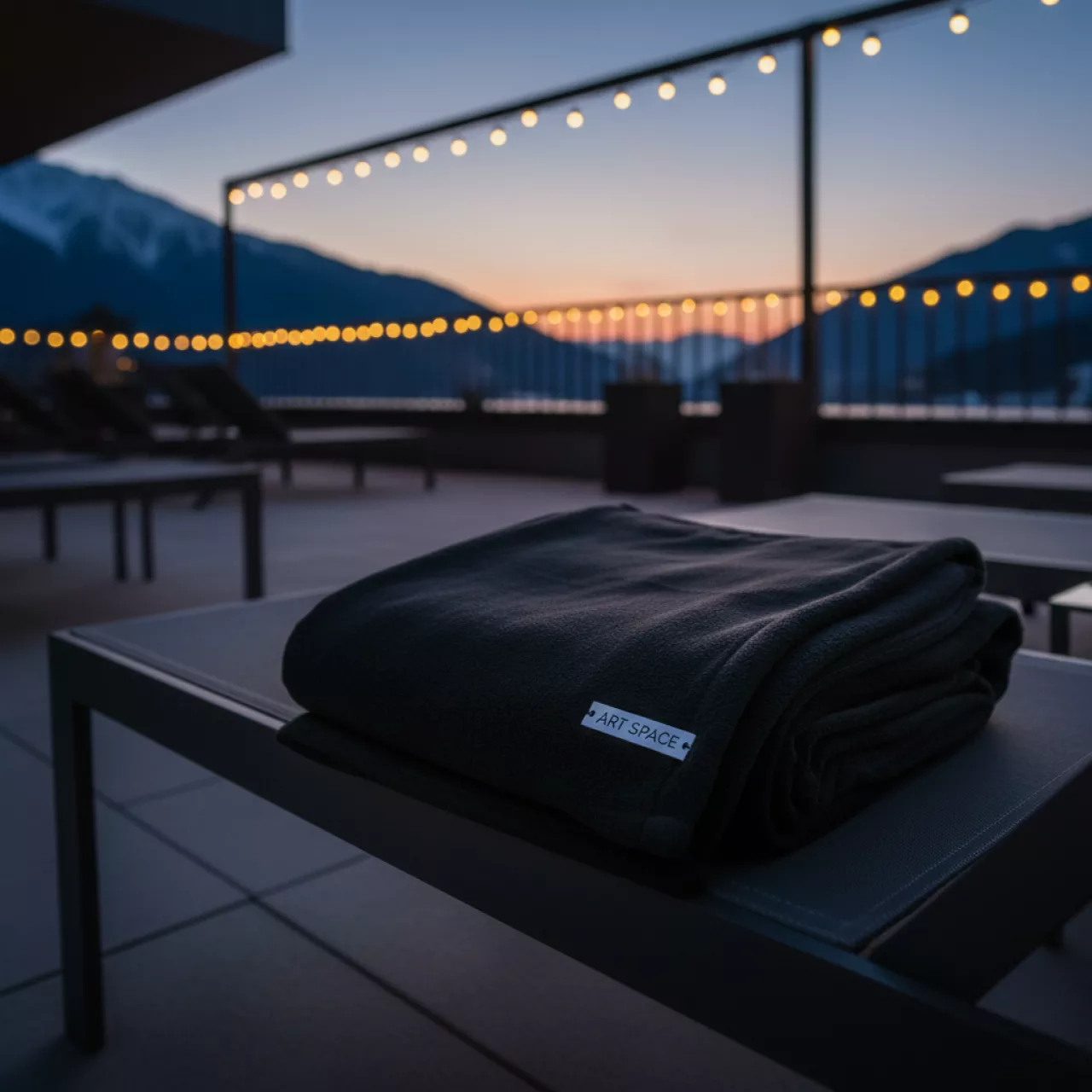 Аренда Плед флисовый черный 130х170 см в Green Flow Hotel — ART SPACE