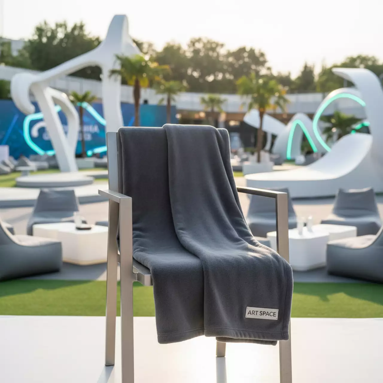 Аренда Плед флисовый серый в Omega Sirius — ART SPACE