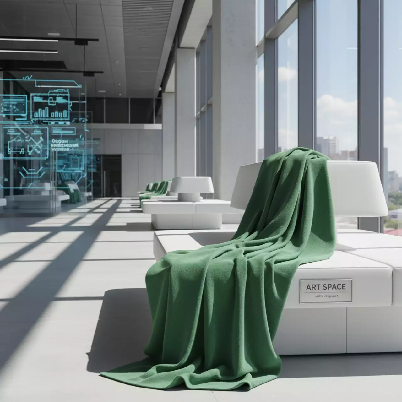 Аренда Плед флисовый Warm Peace зеленый в МФК «Горный» — ART SPACE