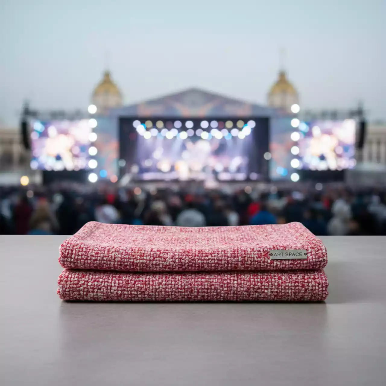 Аренда Плед из искусственной шерсти красно белый 140х205 см на Медальной площади — ART SPACE