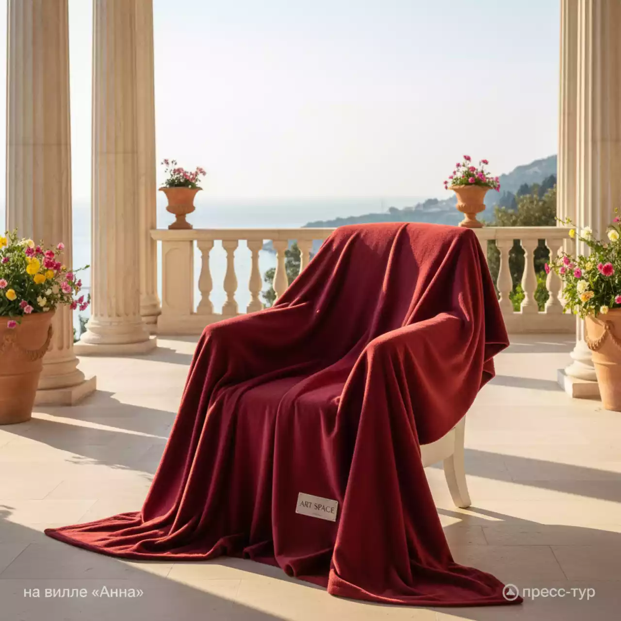 Аренда Плед красный на вилле «Анна» — ART SPACE