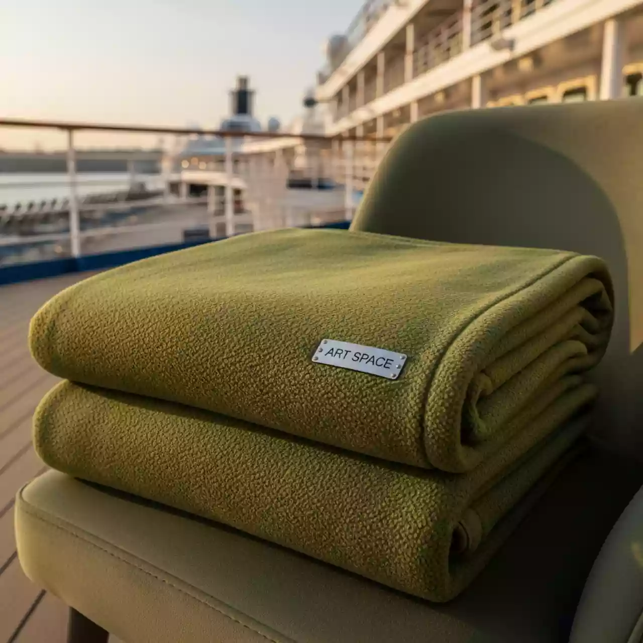 Аренда Плед оливковый флисовый 130х170 см на теплоходе «Дагомыс» — ART SPACE