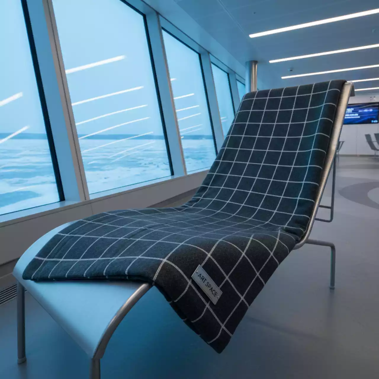 Аренда Плед серый в клетку на теплоходе «Дагомыс» — ART SPACE