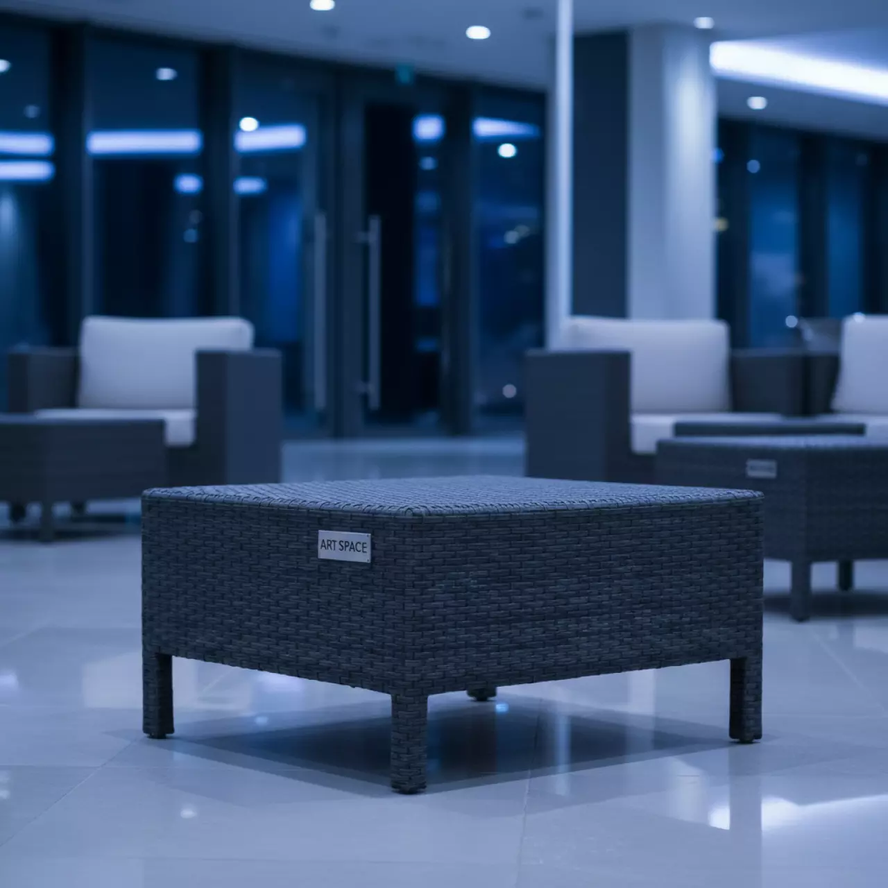 Аренда Плетеная оттоманка YH S4019W 1 graphite в комплексе Sea Galaxy — ART SPACE