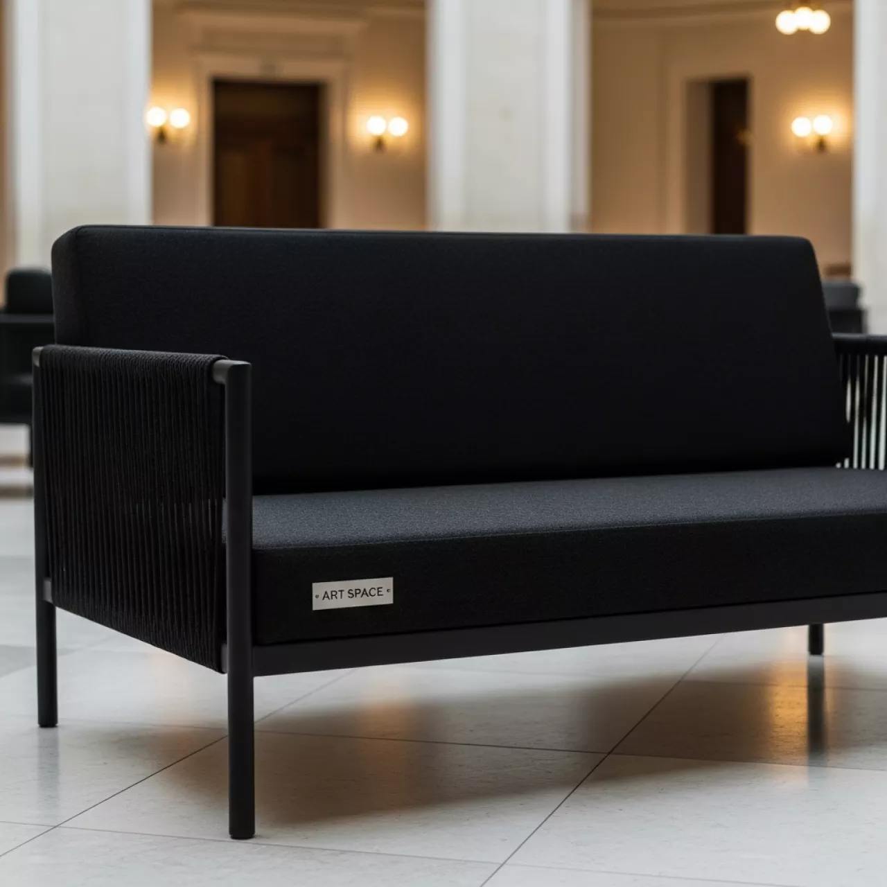 Аренда Плетеная софа Марсель двухместная пруток эбен в Зале органной и камерной музыки — ART SPACE