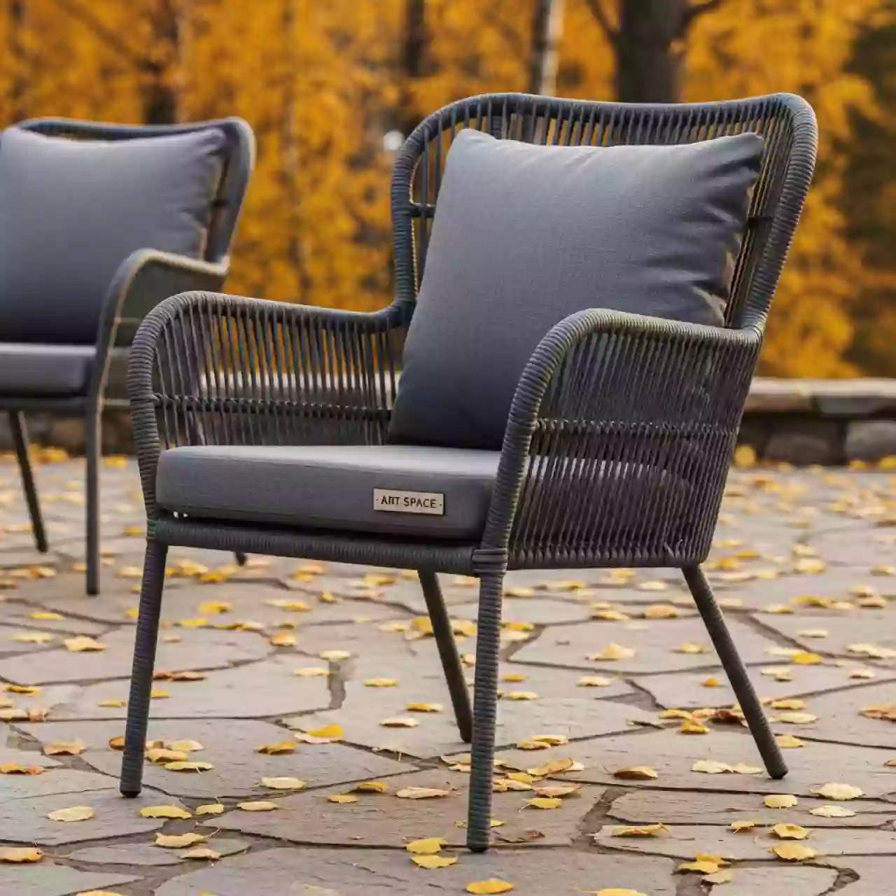 Аренда Плетеное кресло Равенна из искусственного ротанга графитовое в этно-парке «Моя Россия» — ART SPACE