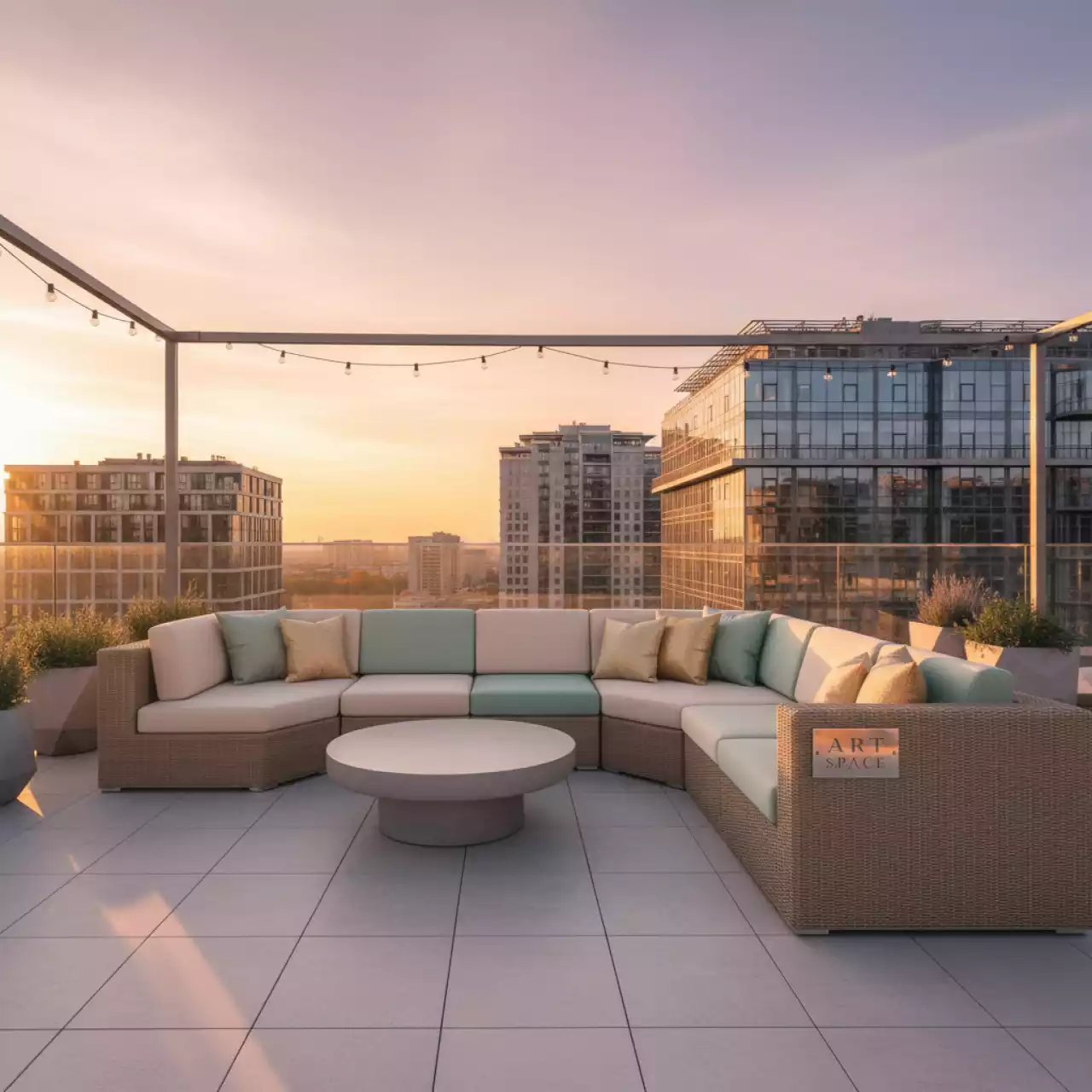 Аренда Плетеный модульный диван YR822BM beige mentol в Imeretinskiy Hotel — ART SPACE