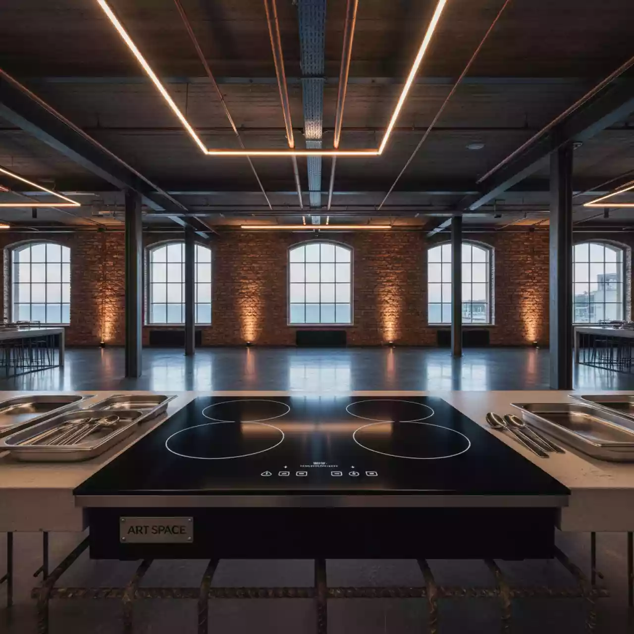 Аренда Плита индукционная 1 конфорочная Hurakan в зале «Чайка» (Морпорт) — ART SPACE