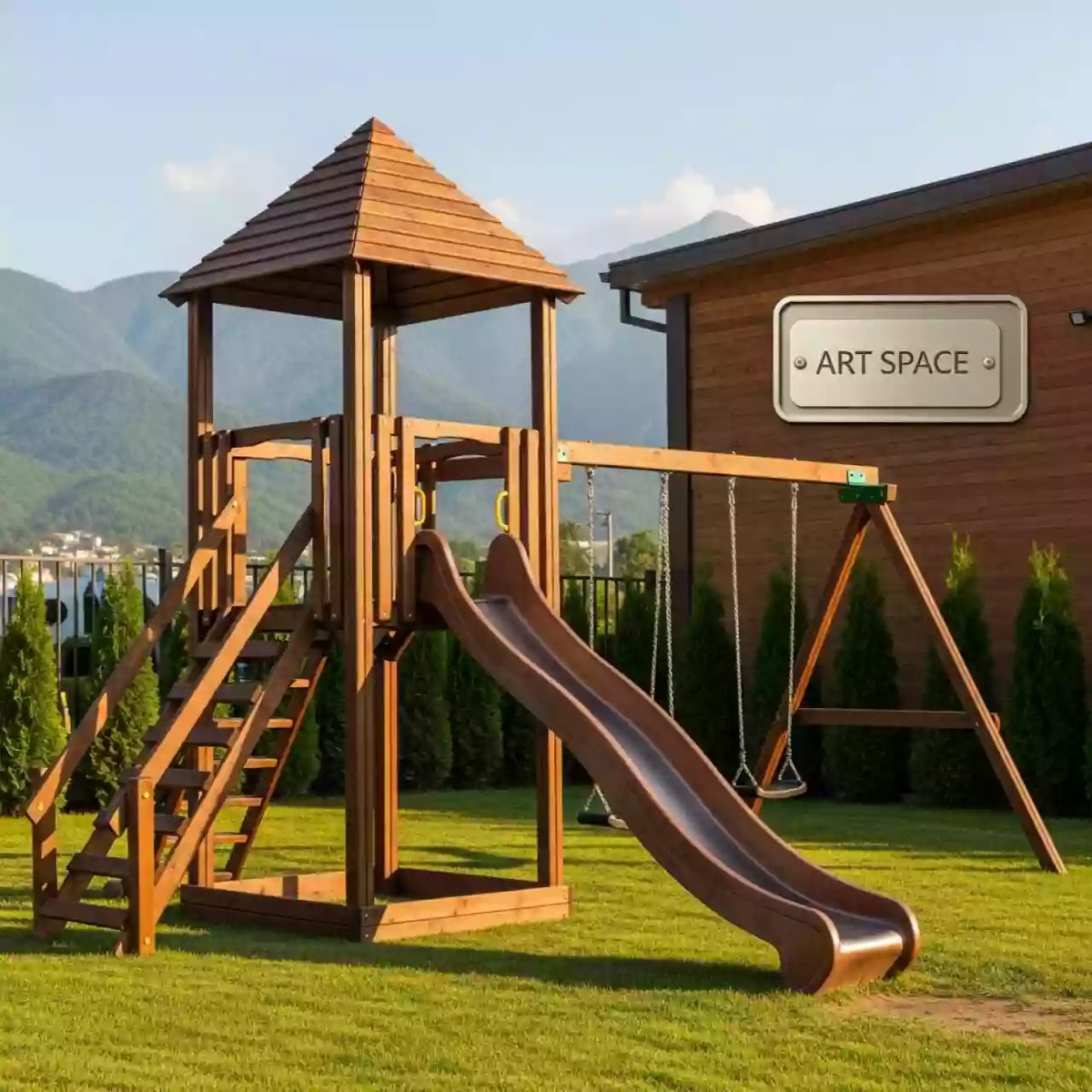 Аренда Площадка детская Крафт PRO 3 со скатом 2,2 м на курорте «Газпром» (Альпика) — ART SPACE