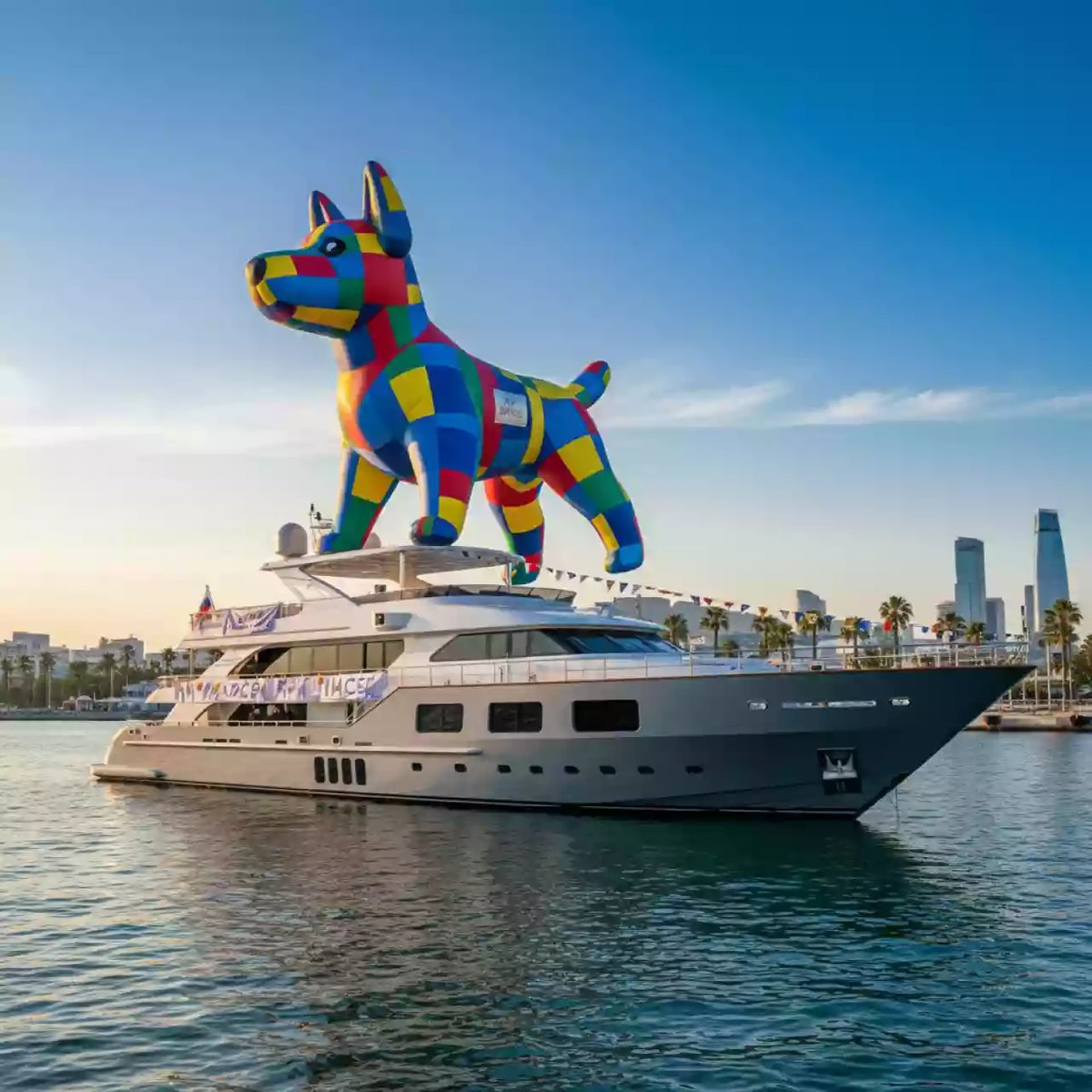 Аренда Пневмофигура Собака на VIP-яхте (Имеретинский порт) — ART SPACE