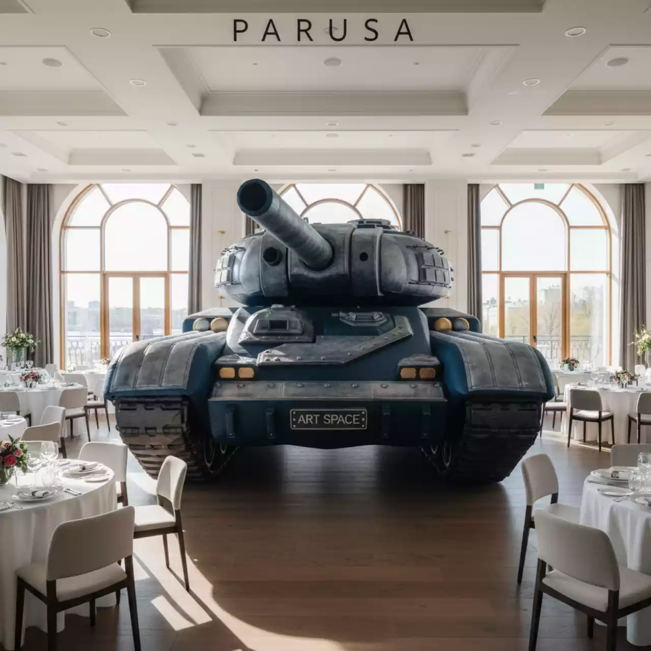 Аренда Пневмофигура Танк в ресторане «Паруса» — ART SPACE