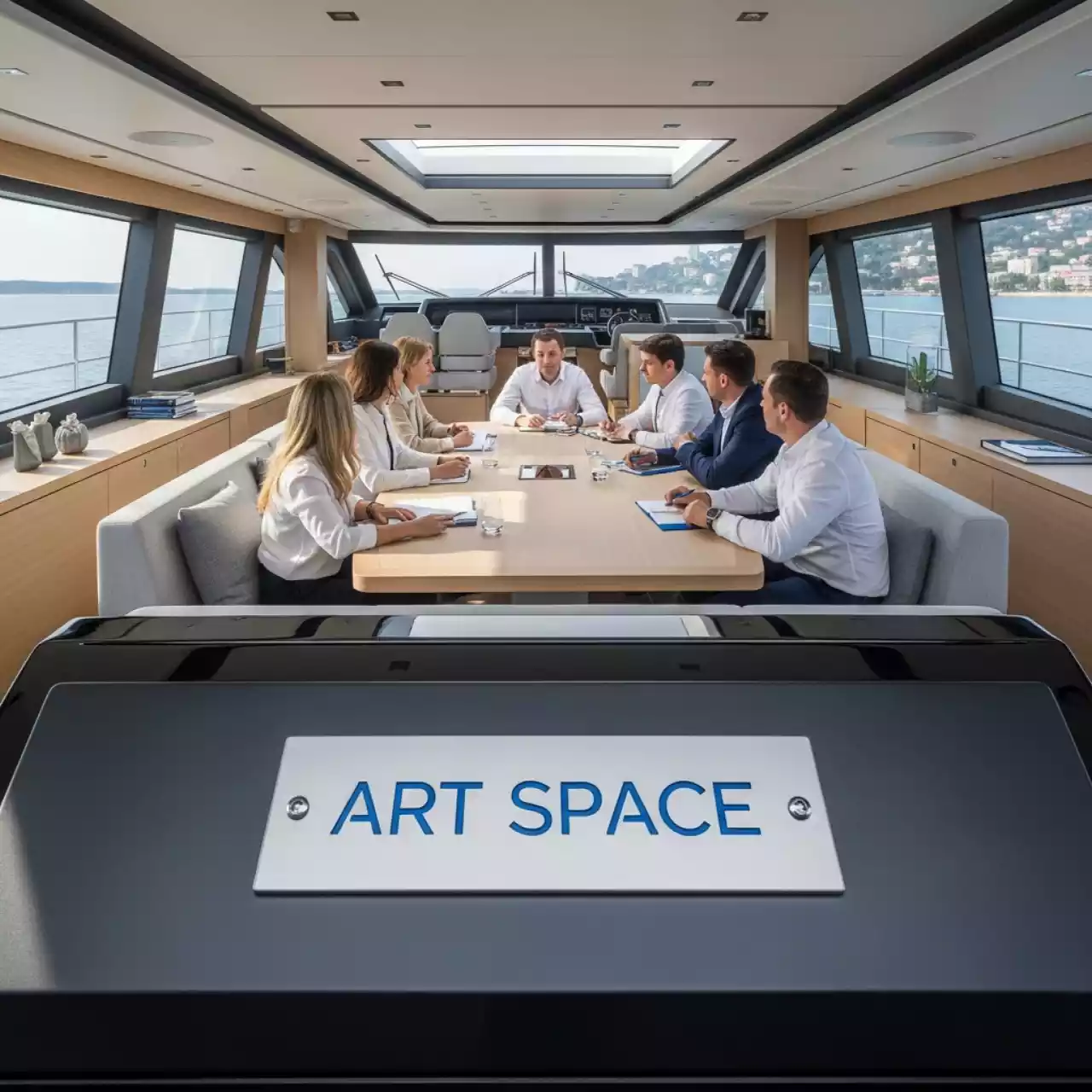 Аренда Поддержка командная для 12 участников на VIP теплоходе (Морпорт Сочи) — ART SPACE