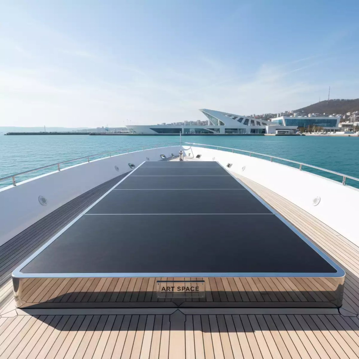 Аренда Подиум 8х2 м на VIP теплоходе (Морпорт Сочи) — ART SPACE