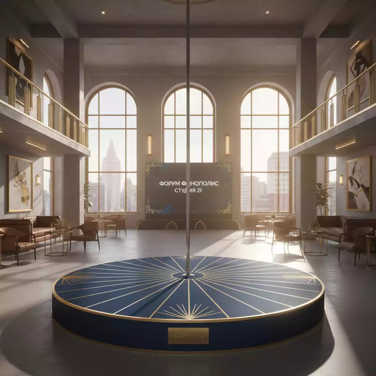 Аренда Подиум круглый с пилоном для Pole Dance в лофте «Студия 21» — ART SPACE