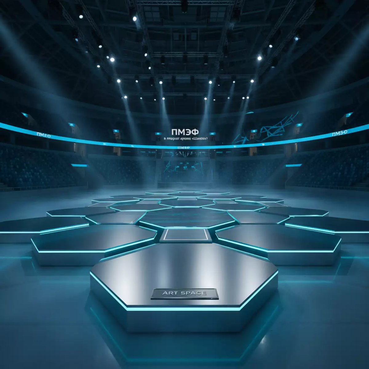Аренда Подиум сценический Rosstage в ледовой арене «Шайба» — ART SPACE