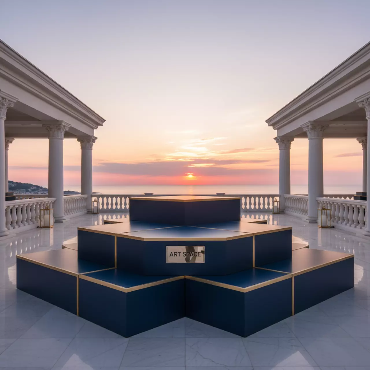 Аренда Подиумы Easycubes в ресторане «La Terrazza» — ART SPACE