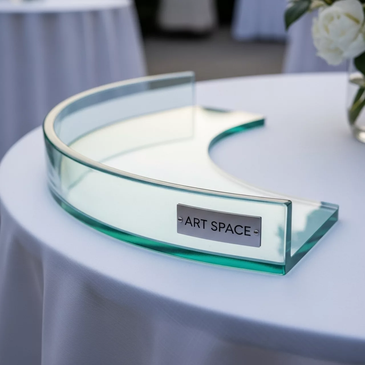 Аренда Поднос для сервировки изогнутый Zeiher 37,5х62 см прозрачное стекло в Сочи Парк Отеле — ART SPACE