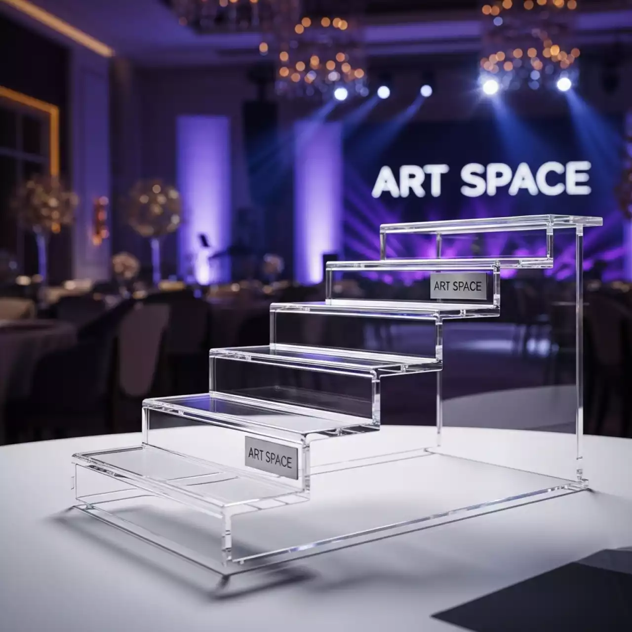 Аренда Поднос фуршетный из стекла 4 ступеньки в Rixos Krasnaya Polyana — ART SPACE