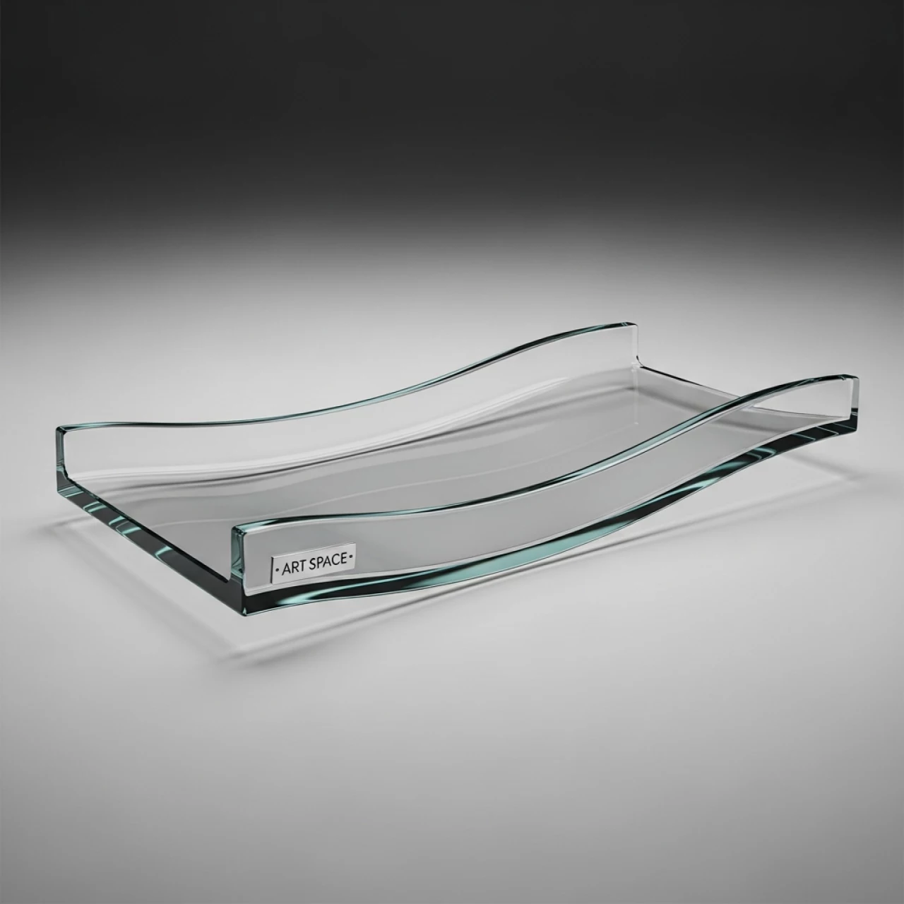 Аренда Поднос изогнутый Zeiher из прозрачного стекла 37,5х62 см в Mövenpick Hotel — ART SPACE