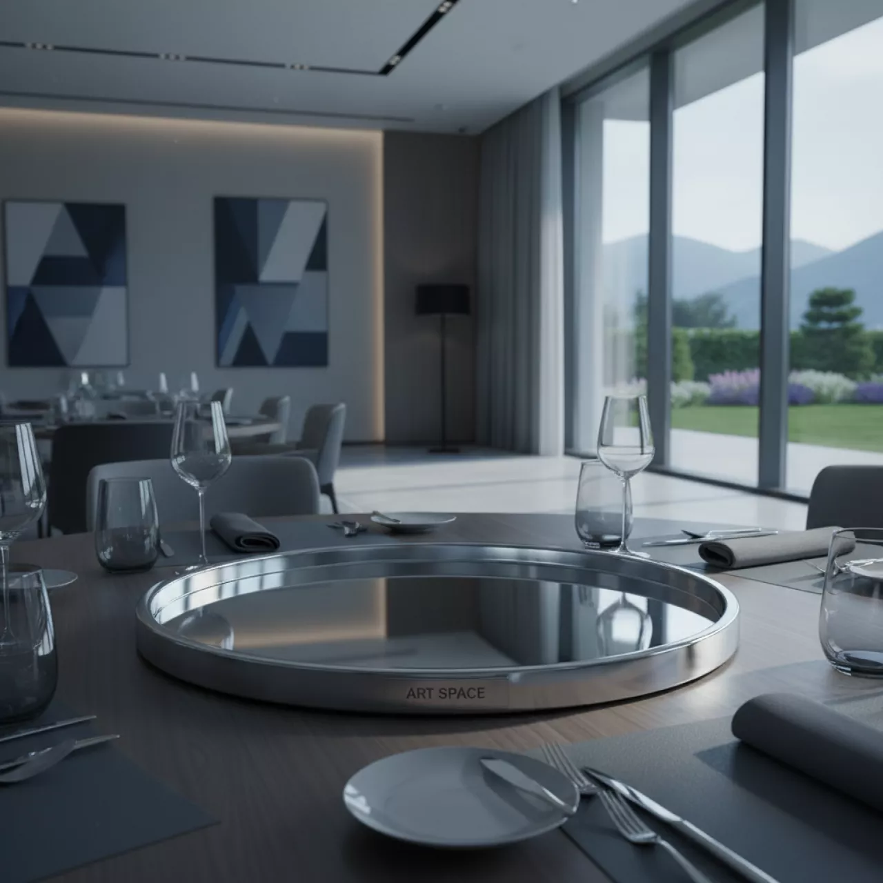 Аренда Поднос круглый металлический D 400 мм в Rodina Grand Hotel & SPA — ART SPACE