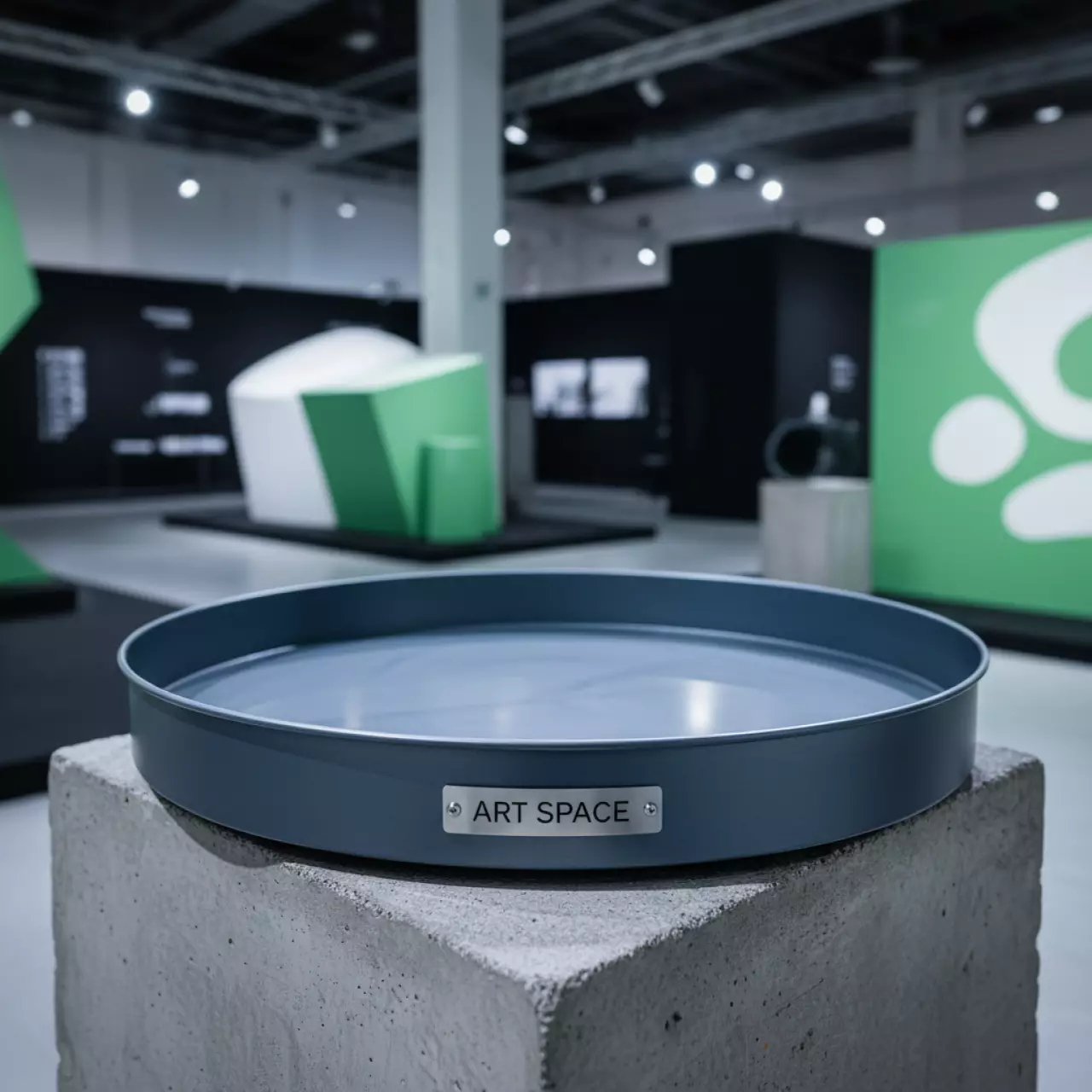 Аренда Поднос круглый металлический диаметр 60 см высота 4 см в Green Flow Hotel — ART SPACE