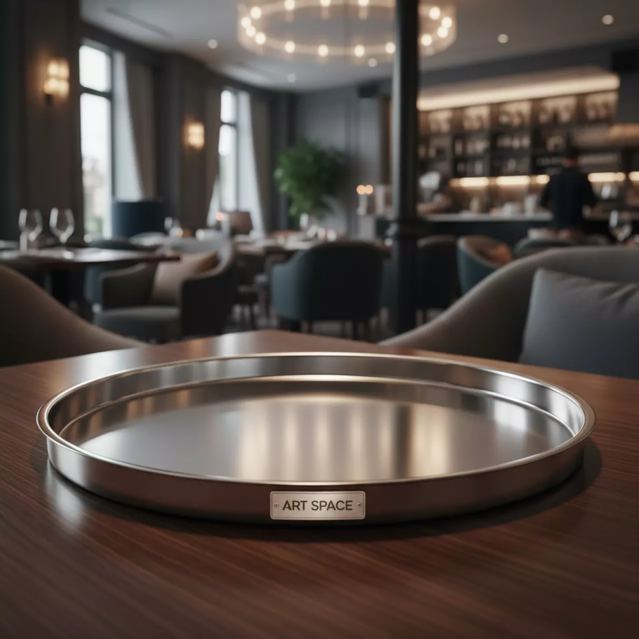 Аренда Поднос металлический диаметр 490 мм в ресторане «Магадан» — ART SPACE