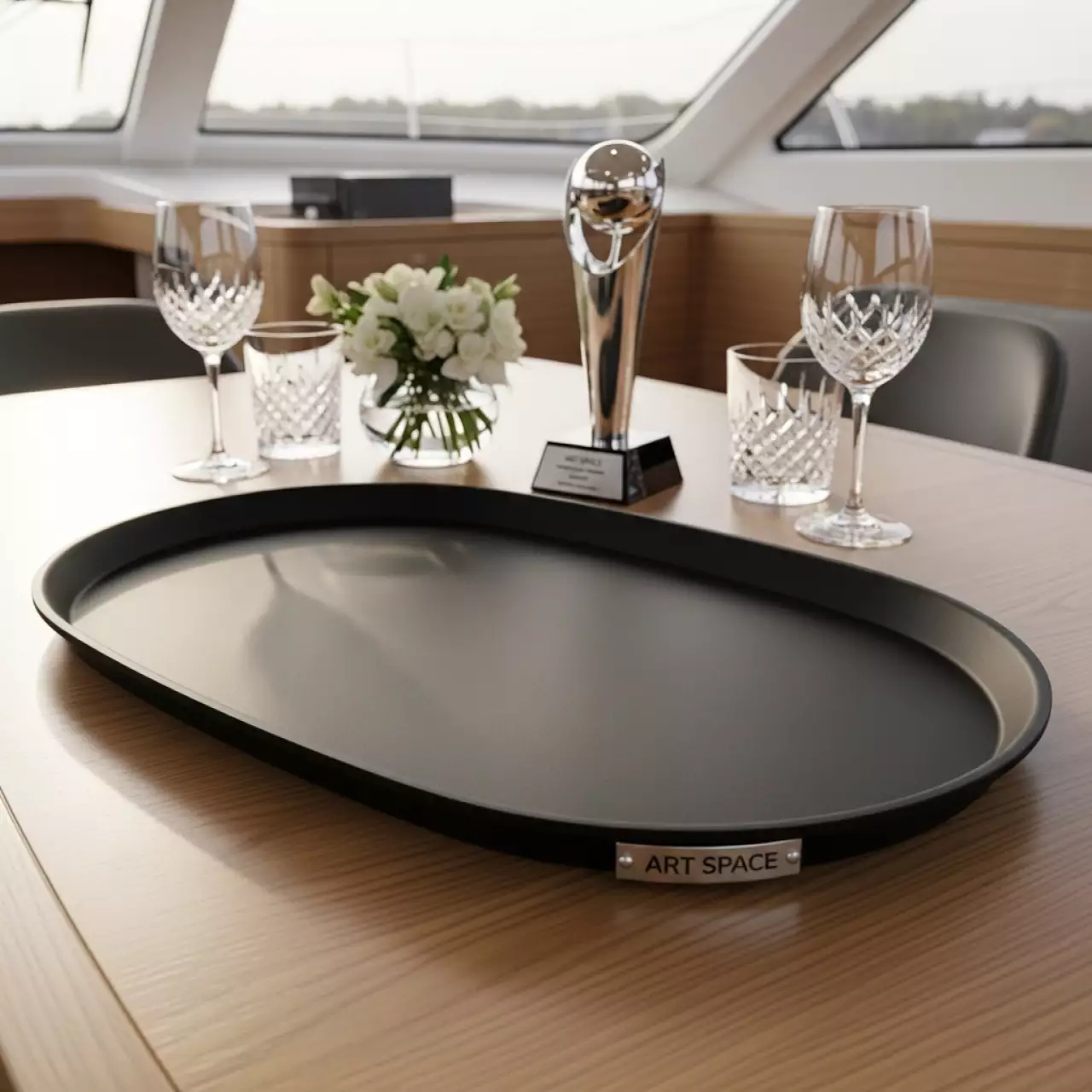 Аренда Поднос прорезиненный овальный 630х520 мм на VIP-яхте (Имеретинский порт) — ART SPACE