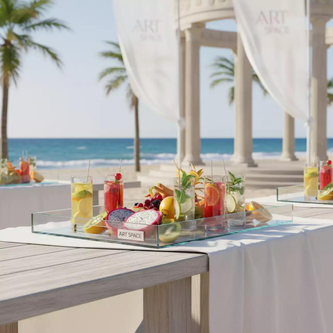 Аренда Поднос прямоугольный Zeiher 80х21 см на пляже «Мандарин» — ART SPACE