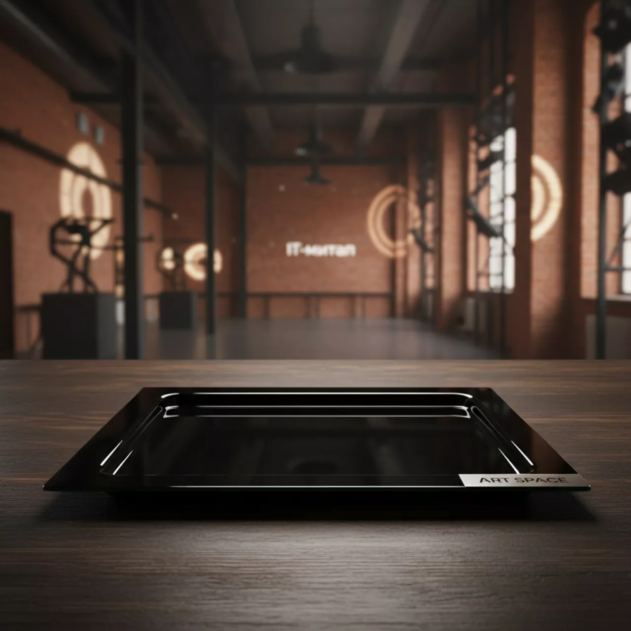 Аренда Поднос прямоугольный Zeiher чёрный 42х42 см стекло в Sport Inn Hotel & Wellness — ART SPACE