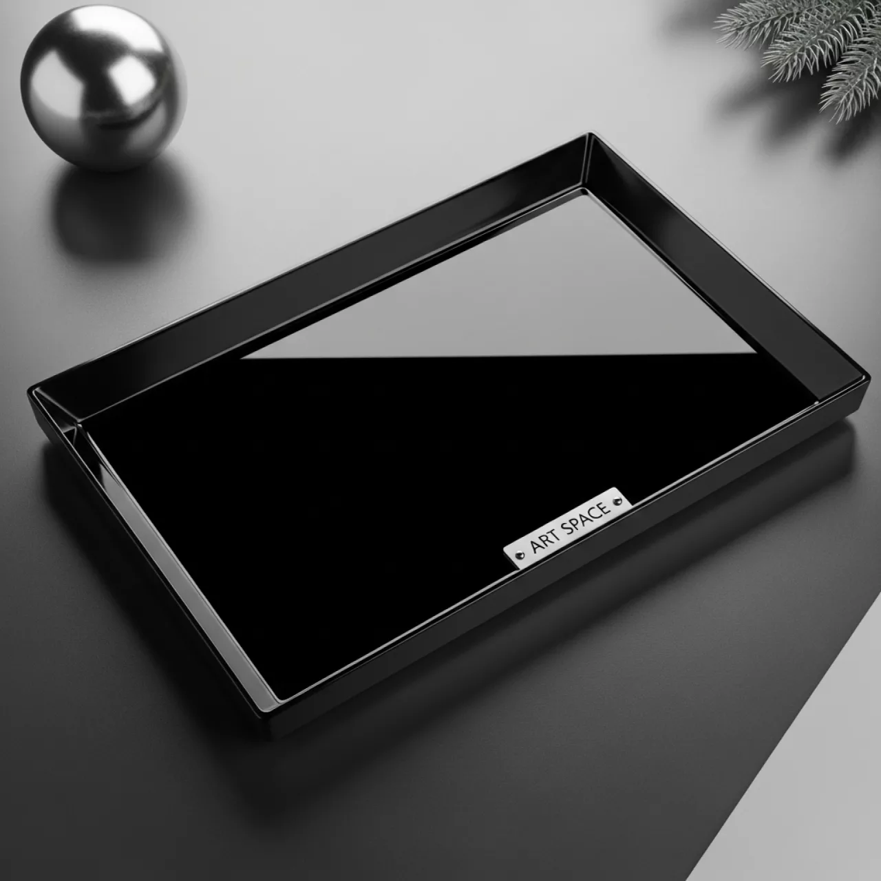 Аренда Поднос Zeiher прямоугольный из черного стекла 42х34 см в Alpha Sirius — ART SPACE