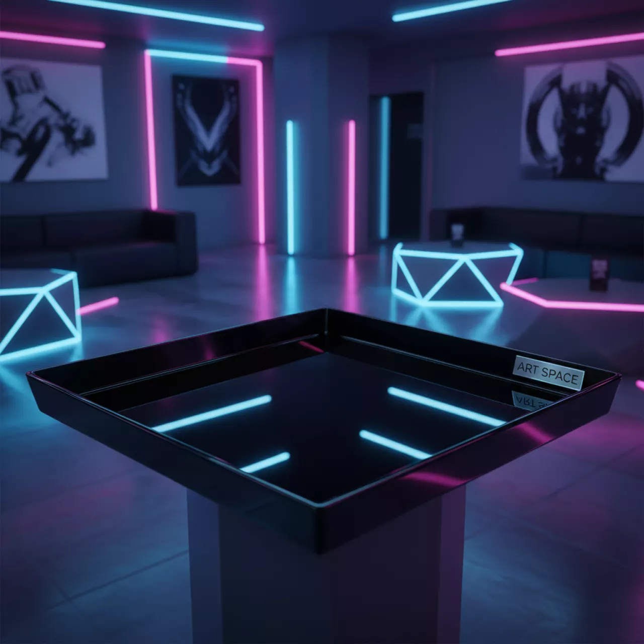 Аренда Поднос Zeiher прямоугольный из черного стекла 42х42 см в Bridge Resort — ART SPACE